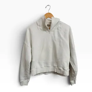 Outdoor Voices Nimbus quarter zip cotton sweatshirt white Minimalist Cropped L thumbnail 2