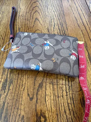 Coach Kittens in mittens Brown Signature Wristlet thumbnail 7
