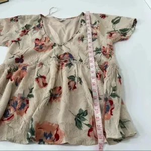 LUCKY BRAND Women's Pink Floral Flutter short sleeve Top S thumbnail 9