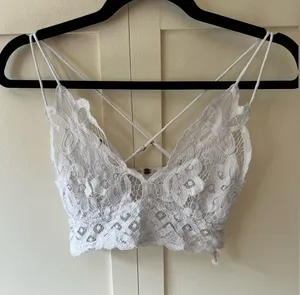 Free People FP One Intimately Adella Longline‎ Bralette White Size Small thumbnail 1