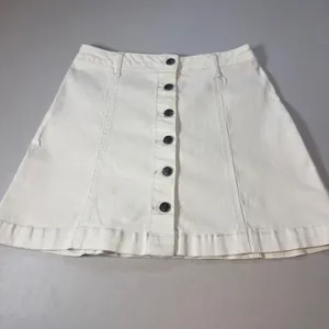 Cello Jeans Button Front Denim A-Line Mini Skirt Stretch S Preppy VTG Inspired thumbnail 2