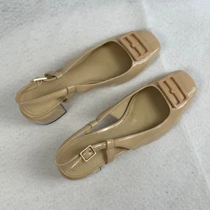 Liverpool Getty Slingback Block Heels Square Toe Dress‎ Shoes Beige Women's 7.5M thumbnail 6