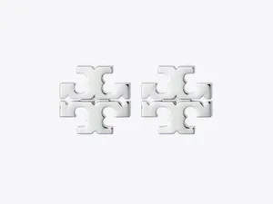 Tory Burch Icon Stud Earrings Silver Tone thumbnail 1