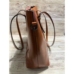 FZONE Leather Shoulder Tote Bag Brown Crossbody Office Handbag Laptop Work NWOT thumbnail 4