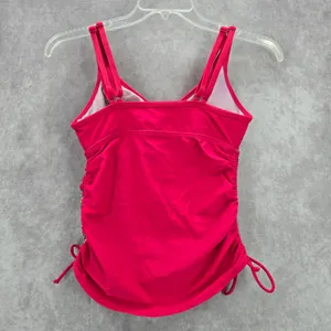 Athleta Pink Floral‎ Scrunch Tie Padded Swimwear Tankini Tank Top Medium 34 B/C thumbnail 2