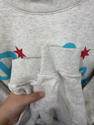 PARKE Heather Grey Mock Neck Sweatshirt Chicago Hot Dog Graphic Print L/XL thumbnail 3