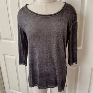 Free People grey burn out high low shirt thumbnail 13