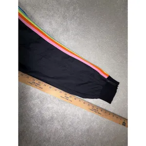fabletics carol woven pants black rainbow stripe joggers L thumbnail 9