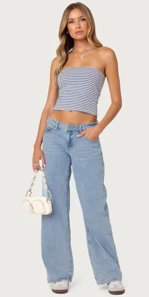 Edikted Low-Rise Jeans Raelynn Washed thumbnail 1
