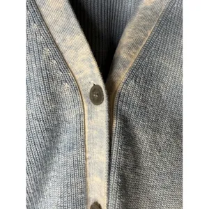 ATM Anthony Thomas Melillo Light Blue Acid Wash Ribbed V-Neck Cardigan Small thumbnail 4