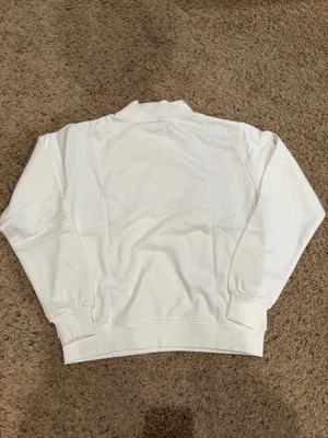 Parke varsity mockneck sweatshirt white and navy L/XL thumbnail 5