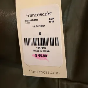 Miami‎ Francesca's Angela Vegan Leather Mini Dress Women's Small Olive Coquette thumbnail 10