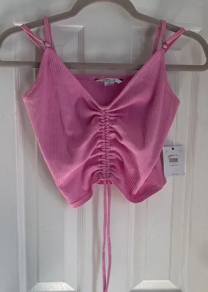 O'Neill Pink Coquette Festival Raver Ruched Drawstring Cami thumbnail 1