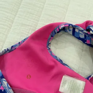 Lilly Pulitzer Teegan Sports Bra Racerback Pink Blue Patterned thumbnail 5