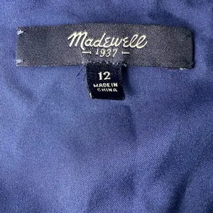 Madewell 100% Silk Sleeveless Dress Size 12 Navy Print w/ Pockets thumbnail 7