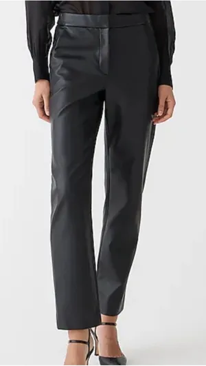 J.Crew Kate Straight Leather Leg Faux Pants 8 thumbnail 1