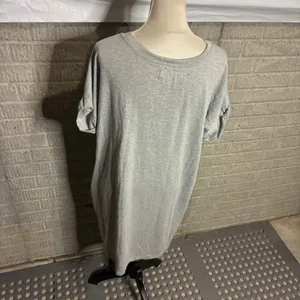 The Sweatshirt Project French Laundry‎ Gray T-Shirt Dress Cuffed Short Sleeve L thumbnail 5