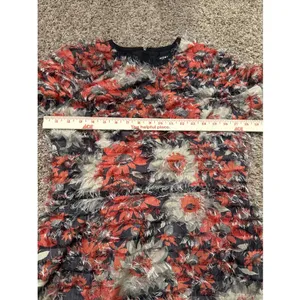 Worth New York Womens Floral Textured Sheath Midi Dress Black Multi Color Size 6 thumbnail 7