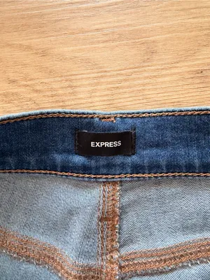 Express Skinny Jeans Mid Rise Distressed Blue thumbnail 3