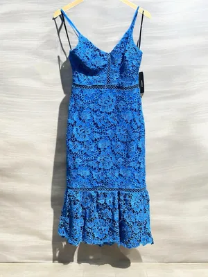 Lulu's Taliah Blue Lace Midi Dress thumbnail 2
