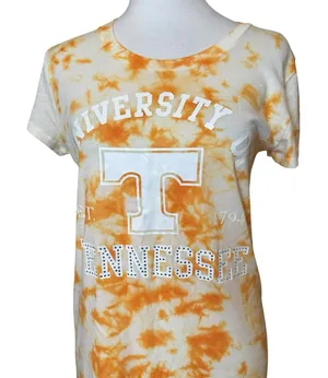 PINK Victoria's Secret University Of TN Orange White Tie Dye Shirt Large College thumbnail 1