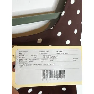 Ann Taylor Square Neck Polka Dot Layering Tank Top Rich Walnut Brown Size S NWT thumbnail 7