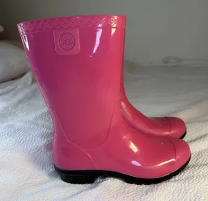 UGG Rain Boots Raana Womens Pink Size 5/6 Youth 4 Rubber Waterproof thumbnail 1