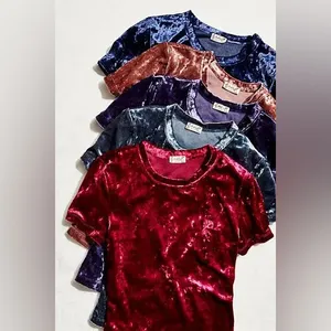 NWT Free People Tops Intimately Free People Velvet Baby Tee In Midnight thumbnail 4