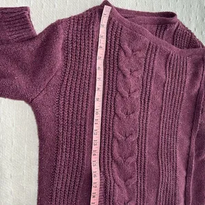 Abercrombie & Fitch Burgundy Cross Hatch Cable Knit‎ Cardigan Size M thumbnail 10
