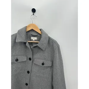 LOFT Womens Heather gray Wool Blend Long Coat Size S‎ Pocket Winter Warm NWT thumbnail 4