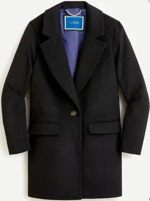 J.Crew Womens Blazer-Coat Black Italian‎ Wool Cashmere Blend Size S Tall thumbnail 1