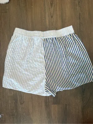 Sincerely Jules NYC Blue Striped Boxer Shorts Size Large thumbnail 5