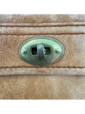 Vintage Y2K Fossil Bag Camel Brown Genuine Leather Butter Soft Shoulder Hobo thumbnail 9