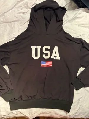 USA black hoodie thumbnail 3