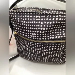 Cross body purse Black and white pattern with Gold Plated Hardware thumbnail 11