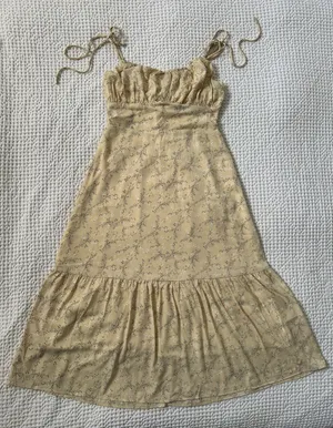 Lulus Yellow Floral Midi Dress thumbnail 1