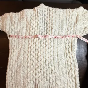 Brandy Melville Cardigan Sweater Fisherman One Size Cream Wool Blend Cable Knit thumbnail 3