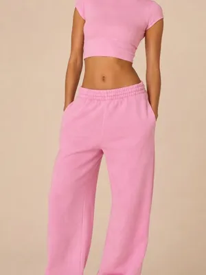NWT Skims Boyfriend Fleece Pant, Bubblegum Pink, Size M thumbnail 3