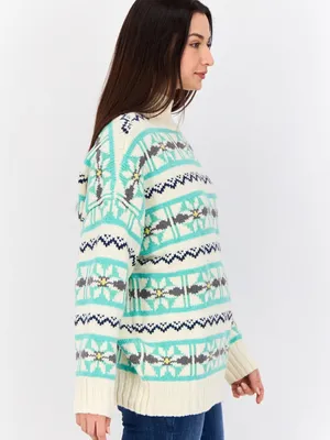 American Eagle Fair Isle Mint Green Sweater thumbnail 2