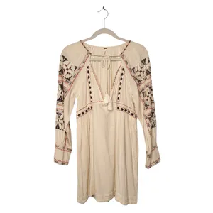 Free People All My Life Mini Tunic Dress Off-White SZ XS thumbnail 3