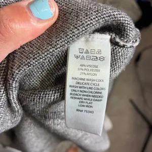 Tahari Womens XL‎ Grey Windowpane Plaid Mock Neck Knit Sweater Long Sleeve thumbnail 6