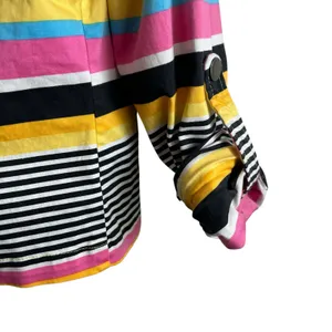 VTG Y2K AMI Women Jacket L Rainbow‎ Stripe Windbreaker Preppy Coastal Travel thumbnail 5