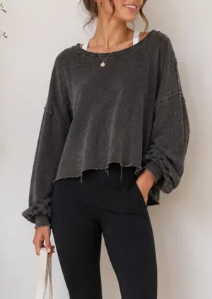 We the Free gray cropped sweater poncho - Size M thumbnail 1
