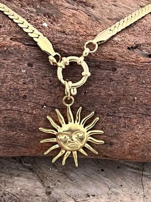 18K Gold Plate Herringbone Charm Holder Necklace Stainless Steel Women’s Jewelry thumbnail 5