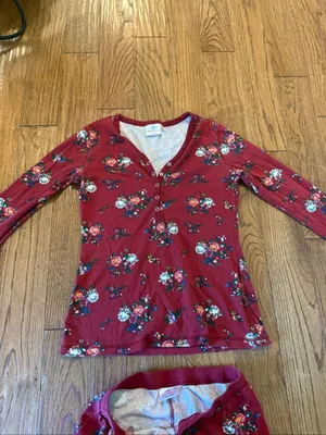 Hanna Andersson women’s floral organic cotton pajama set size S/M thumbnail 6