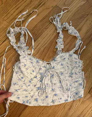 Sky to moon corset floral top small thumbnail 3