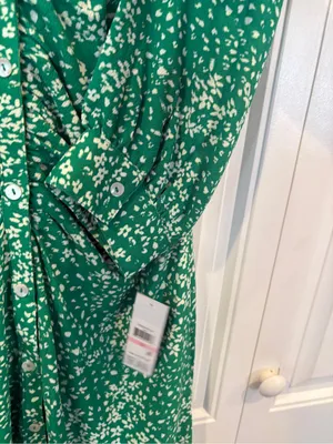 DKNY green and white floral dress size 10 thumbnail 6