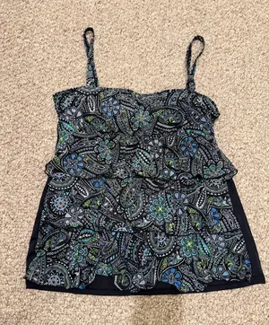 Women's Paisley Ruffle Tankini Top thumbnail 1