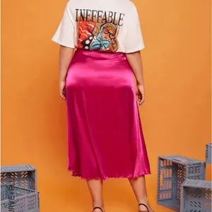 Pink Bias-Cut Satin‎ Skirt thumbnail 2
