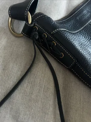Coach vintage y2k black pebbled leather Bleecker bag gothic 10398 slim duffle thumbnail 8